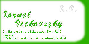 kornel vitkovszky business card
